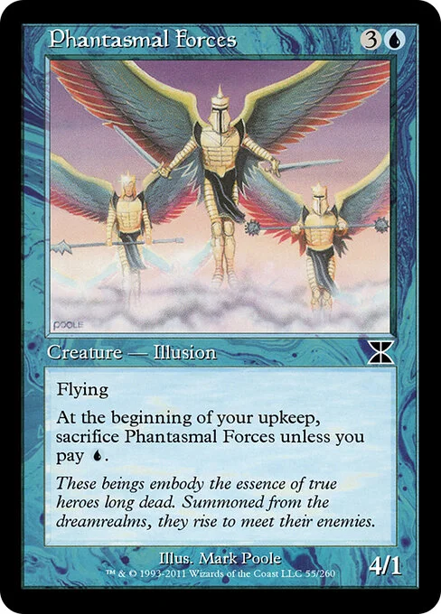 Phantasmal Forces, carta Magic di tipo Creature — Illusion illustrata da Mark Poole