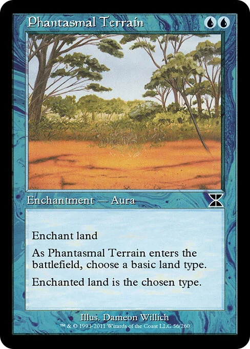 Phantasmal Terrain, carta Magic di tipo Enchantment — Aura illustrata da Dameon Willich