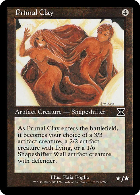 Primal Clay, carta Magic di tipo Artifact Creature — Shapeshifter illustrata da Kaja Foglio