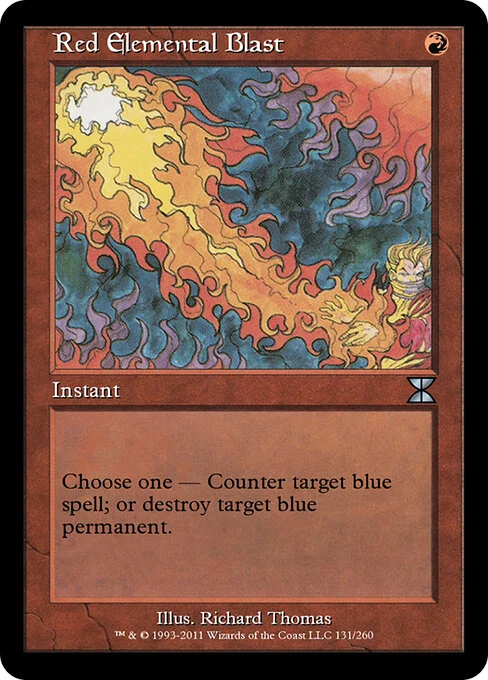 Red Elemental Blast, carta Magic di tipo Instant illustrata da Richard Thomas