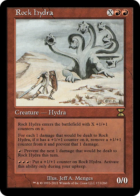 Rock Hydra, carta Magic di tipo Creature — Hydra illustrata da Jeff A. Menges