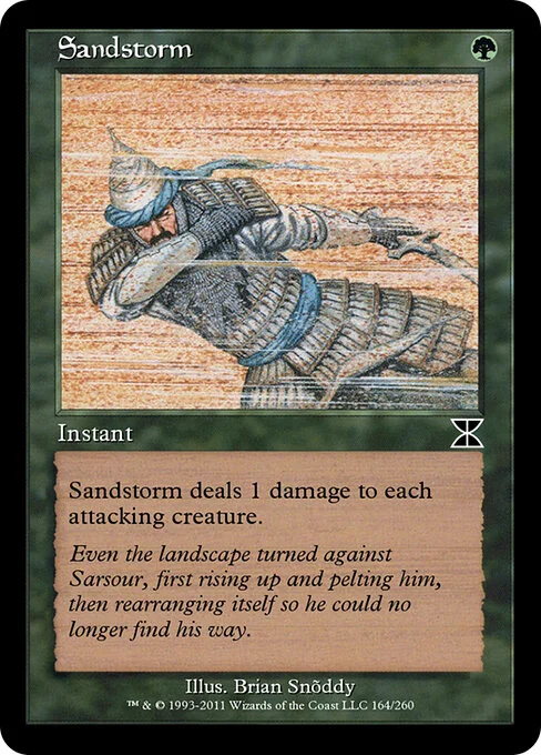 Sandstorm, carta Magic di tipo Instant illustrata da Brian Snõddy