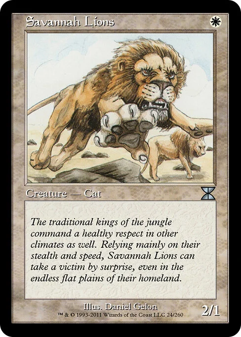 Savannah Lions, carta Magic di tipo Creature — Cat illustrata da Daniel Gelon
