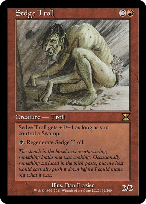Sedge Troll, carta Magic di tipo Creature — Troll illustrata da Dan Frazier