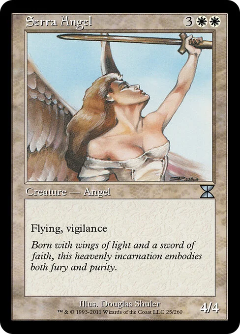 Serra Angel, carta Magic di tipo Creature — Angel illustrata da Douglas Shuler