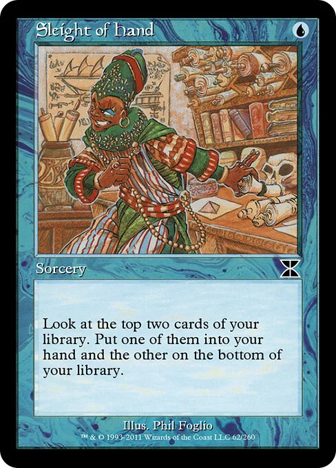 Sleight of Hand, carta Magic di tipo Sorcery illustrata da Phil Foglio