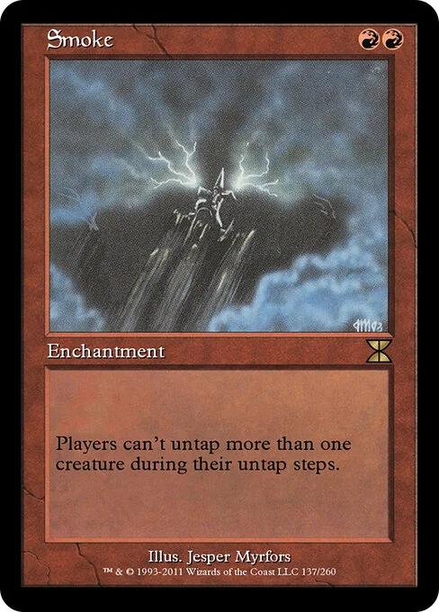 Smoke, carta Magic di tipo Enchantment illustrata da Jesper Myrfors