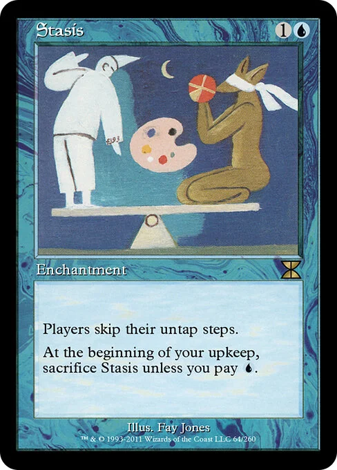 Stasis, carta Magic di tipo Enchantment illustrata da Fay Jones