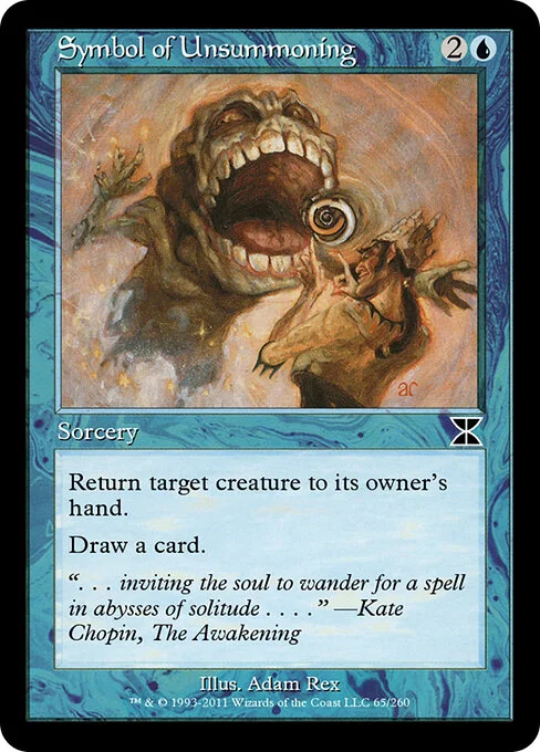 Symbol of Unsummoning, carta Magic di tipo Sorcery illustrata da Adam Rex