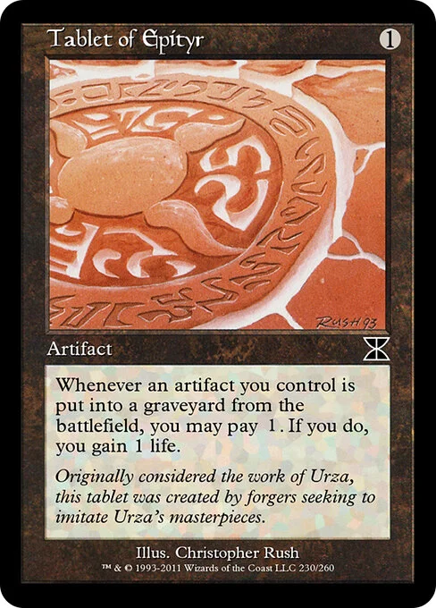 Tablet of Epityr, carta Magic di tipo Artifact illustrata da Christopher Rush