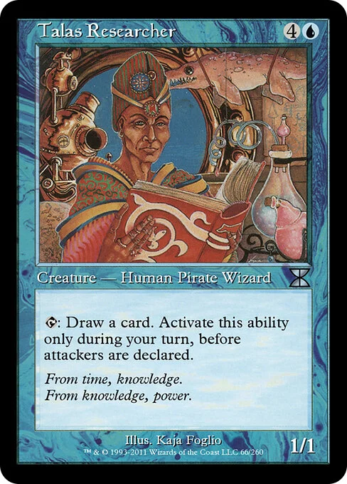 Talas Researcher, carta Magic di tipo Creature — Human Pirate Wizard illustrata da Kaja Foglio