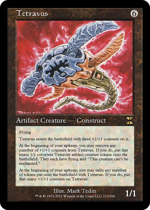 Tetravus, carta Magic di tipo Artifact Creature — Construct illustrata da Mark Tedin