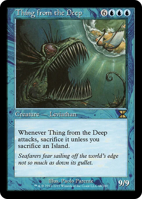 Thing from the Deep, carta Magic di tipo Creature — Leviathan illustrata da Paolo Parente