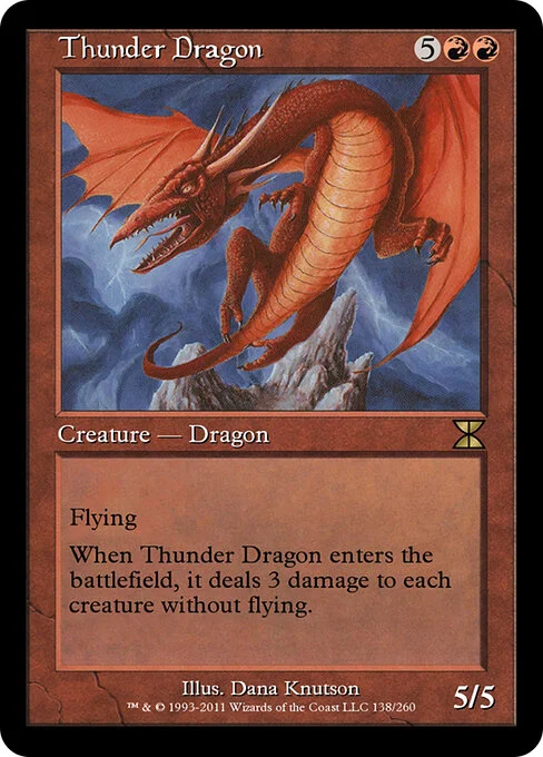 Thunder Dragon, carta Magic di tipo Creature — Dragon illustrata da Dana Knutson