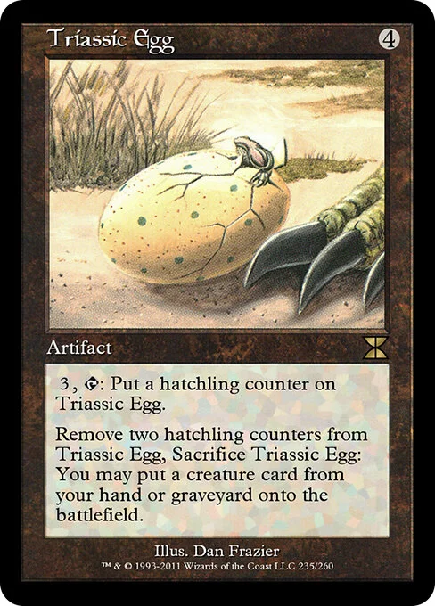 Triassic Egg, carta Magic di tipo Artifact illustrata da Dan Frazier