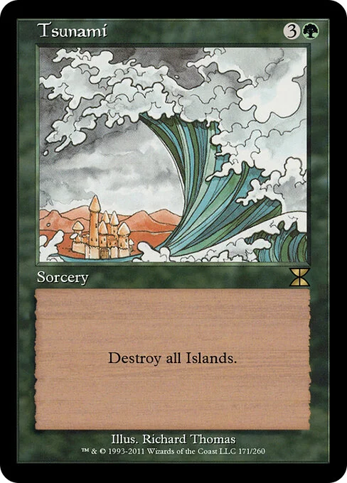 Tsunami, carta Magic di tipo Sorcery illustrata da Richard Thomas