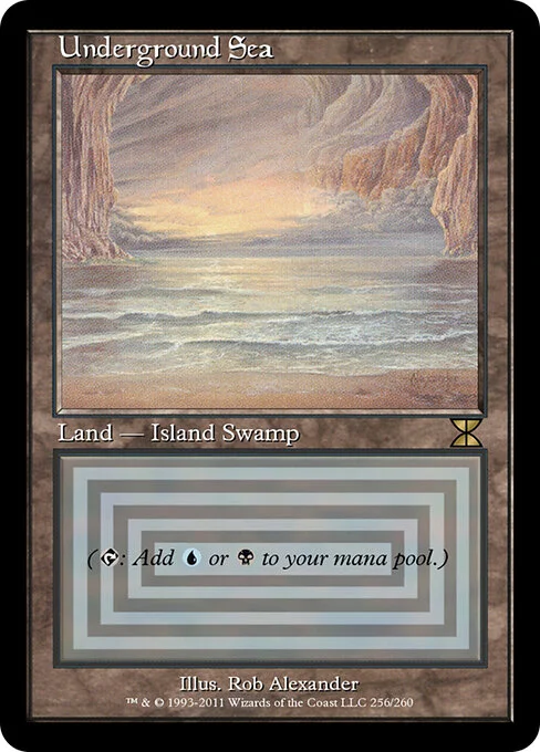 Underground Sea, carta Magic di tipo Land — Island Swamp illustrata da Rob Alexander