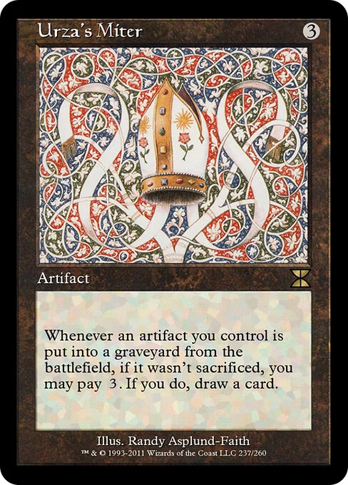 Urza's Miter, carta Magic di tipo Artifact illustrata da Randy Asplund-Faith