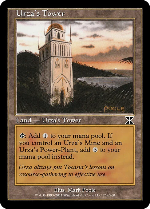 Urza's Tower, carta Magic di tipo Land — Urza's Tower illustrata da Mark Poole
