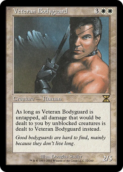 Veteran Bodyguard, carta Magic di tipo Creature — Human illustrata da Douglas Shuler