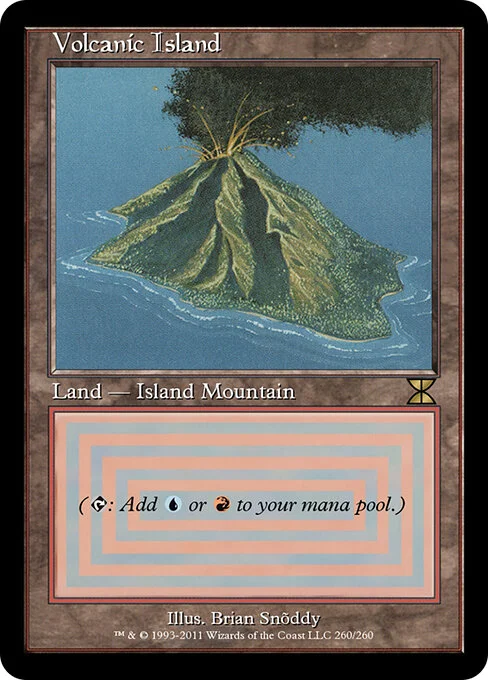 Volcanic Island, carta Magic di tipo Land — Island Mountain illustrata da Brian Snõddy