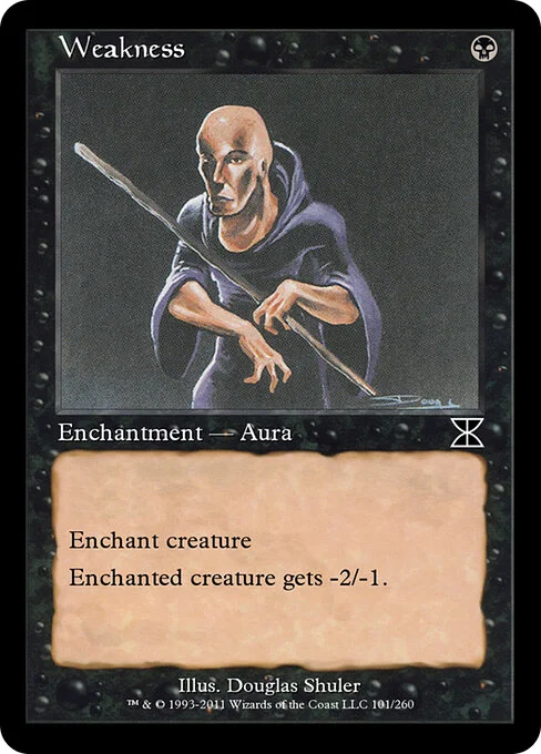 Weakness, carta Magic di tipo Enchantment — Aura illustrata da Douglas Shuler