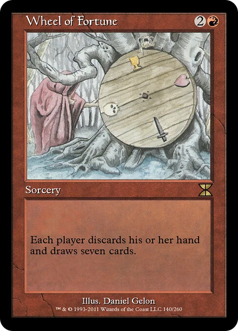 Wheel of Fortune, carta Magic di tipo Sorcery illustrata da Daniel Gelon