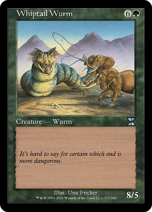 Whiptail Wurm, carta Magic di tipo Creature — Wurm illustrata da Una Fricker