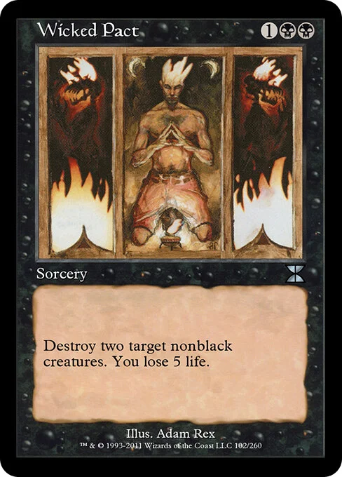 Wicked Pact, carta Magic di tipo Sorcery illustrata da Adam Rex