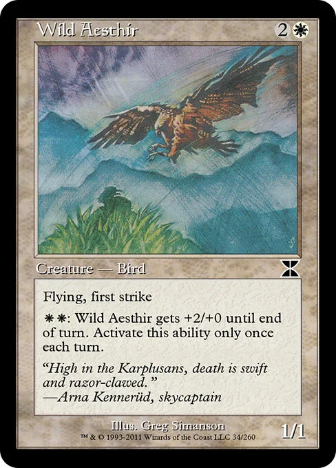Wild Aesthir, carta Magic di tipo Creature — Bird illustrata da Greg Simanson