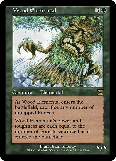 Wood Elemental, carta Magic di tipo Creature — Elemental illustrata da Brian Snõddy