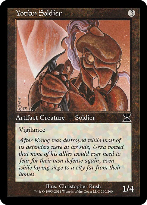 Yotian Soldier, carta Magic di tipo Artifact Creature — Soldier illustrata da Christopher Rush