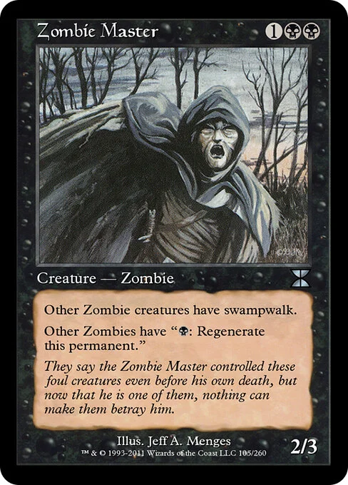 Zombie Master, carta Magic di tipo Creature — Zombie illustrata da Jeff A. Menges