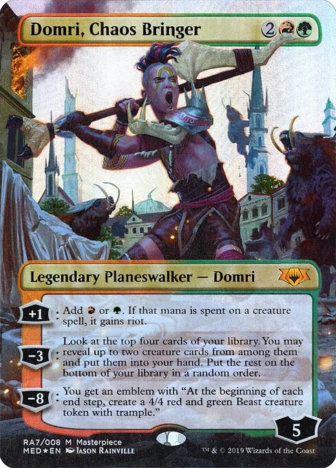 Domri, Chaos Bringer, carta Magic di tipo Legendary Planeswalker — Domri illustrata da Jason Rainville