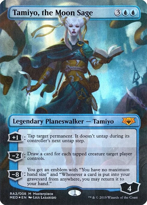 Tamiyo, the Moon Sage, carta Magic di tipo Legendary Planeswalker — Tamiyo illustrata da Lius Lasahido