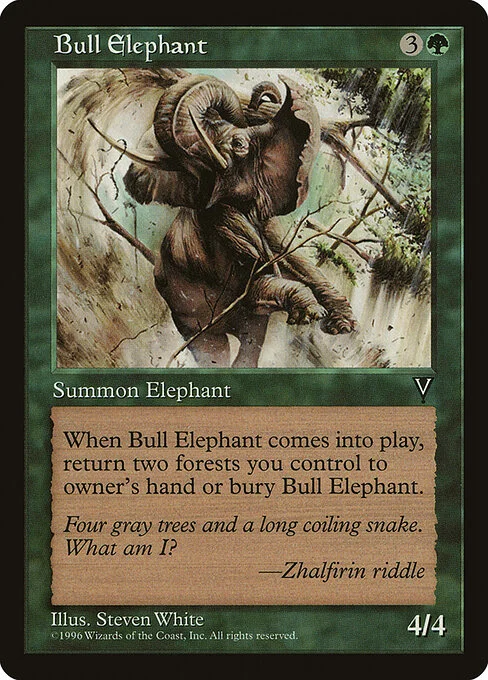 Bull Elephant, carta Magic di tipo Creature — Elephant illustrata da Steve White