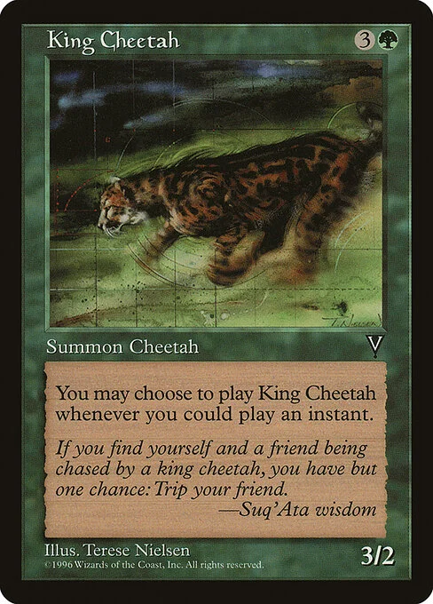 King Cheetah, carta Magic di tipo Creature — Cat illustrata da Terese Nielsen