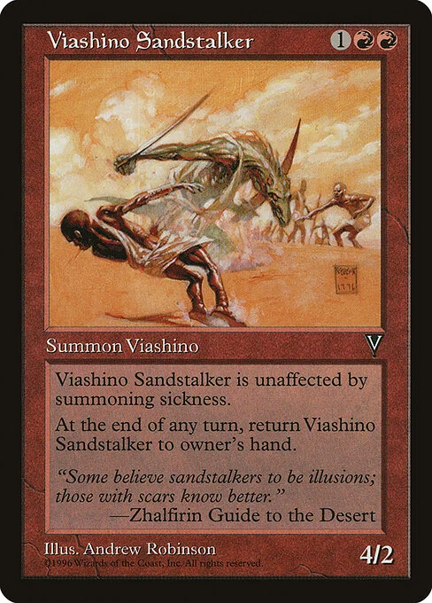 Viashino Sandstalker, carta Magic di tipo Creature — Lizard Warrior illustrata da Andrew Robinson