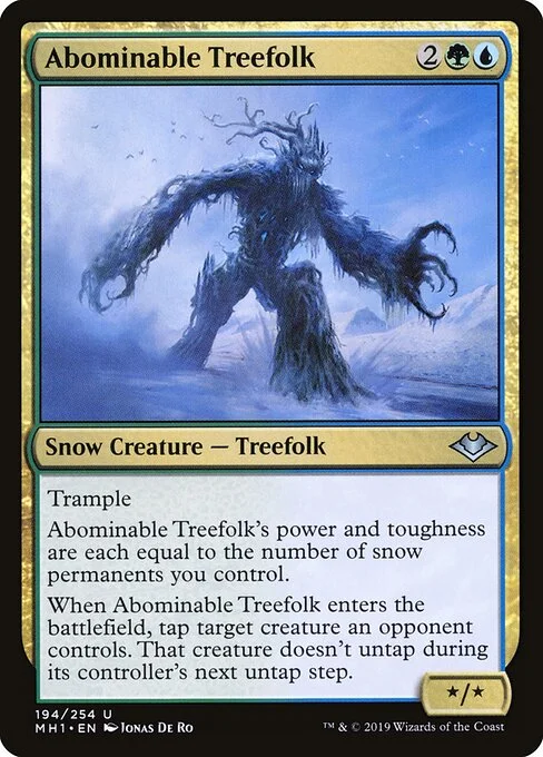 Abominable Treefolk, carta Magic di tipo Snow Creature — Treefolk illustrata da Jonas De Ro