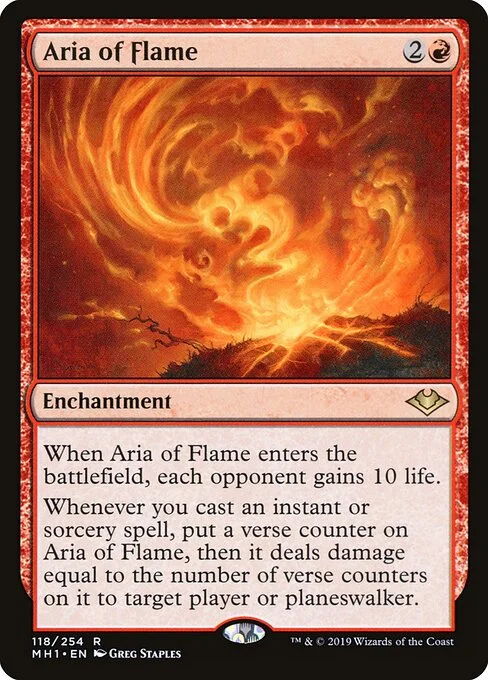 Aria of Flame, carta Magic di tipo Enchantment illustrata da Greg Staples