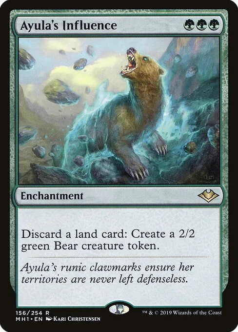 Ayula's Influence, carta Magic di tipo Enchantment illustrata da Kari Christensen