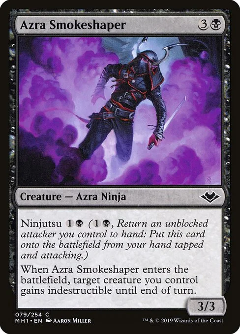 Azra Smokeshaper, carta Magic di tipo Creature — Azra Ninja illustrata da Aaron Miller