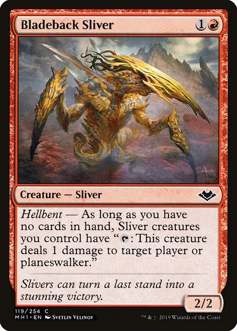 Bladeback Sliver, carta Magic di tipo Creature — Sliver illustrata da Svetlin Velinov