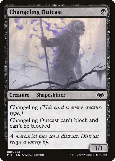 Changeling Outcast, carta Magic di tipo Creature — Shapeshifter illustrata da Micah Epstein