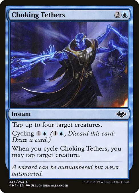 Choking Tethers, carta Magic di tipo Instant illustrata da Deruchenko Alexander