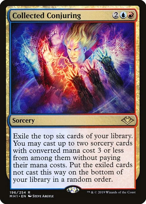 Collected Conjuring, carta Magic di tipo Sorcery illustrata da Steve Argyle