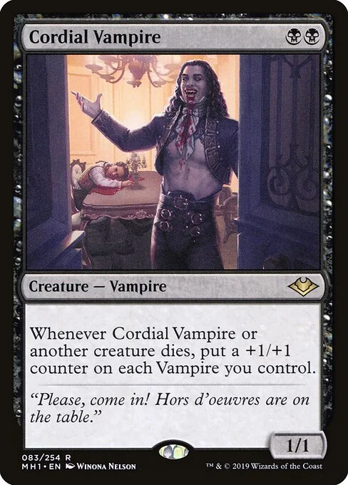 Cordial Vampire, carta Magic di tipo Creature — Vampire illustrata da Winona Nelson