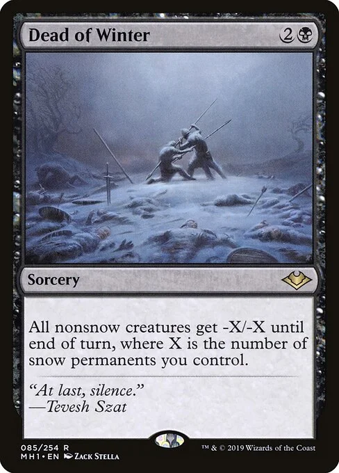 Dead of Winter, carta Magic di tipo Sorcery illustrata da Zack Stella