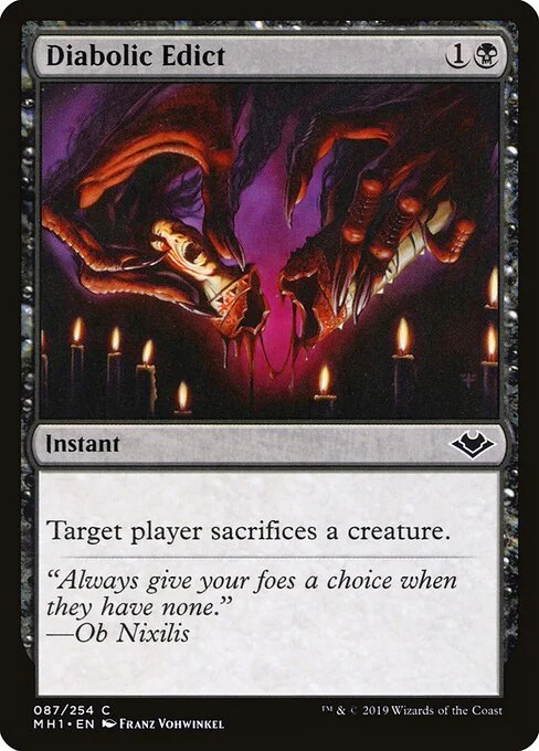 Diabolic Edict, carta Magic di tipo Instant illustrata da Franz Vohwinkel