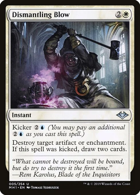 Dismantling Blow, carta Magic di tipo Instant illustrata da Tomasz Jedruszek
